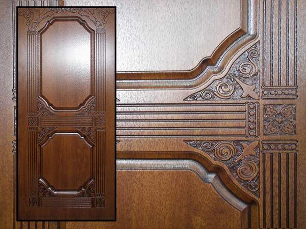 Деревянные накладки на металлическую дверь фото